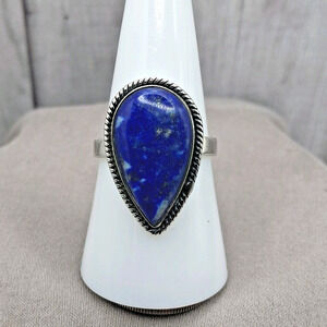 Sterling Silver Lapis Lazuli Ring Size 8.5 Native American Southwestern Style